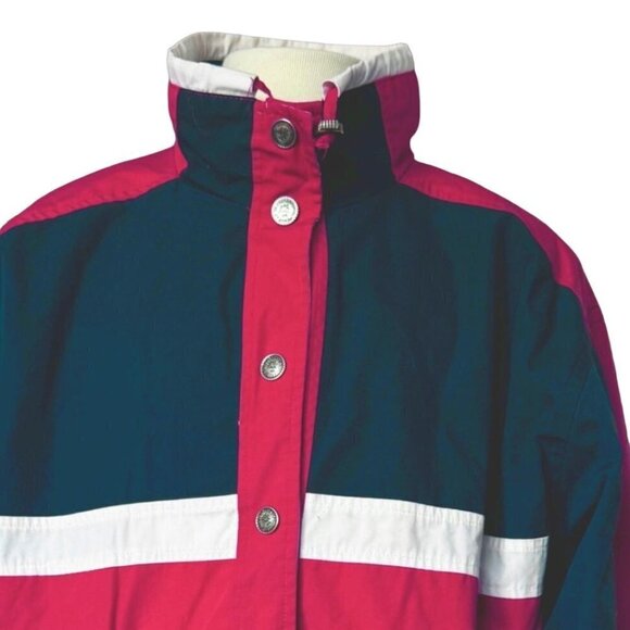 VTG Mulberry Street Jacket Adult L Patriotic‎ USA Nautical Zip Front Color Block - Picture 2 of 12